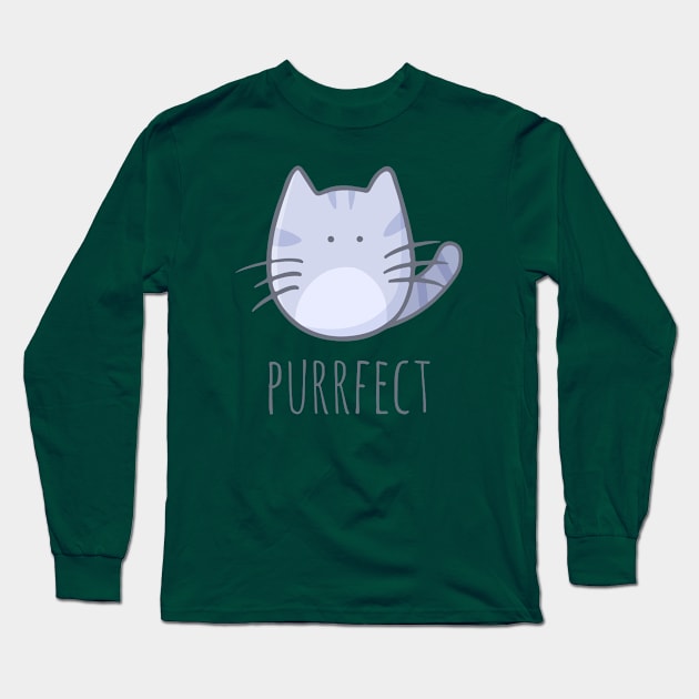 Purrfect Long Sleeve T-Shirt by myndfart